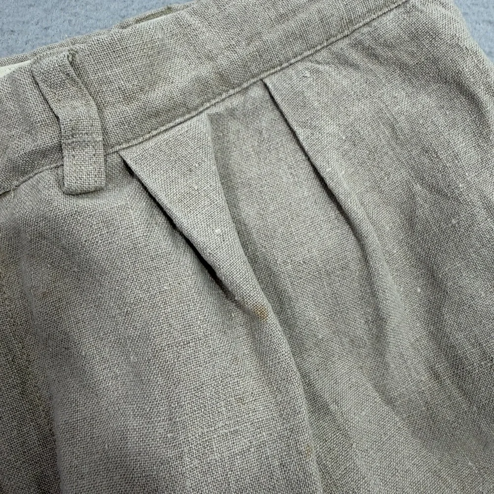 Vintage Polo Ralph Lauren Pants 36x30 Tan Linen Pleated Front Straight Preppy